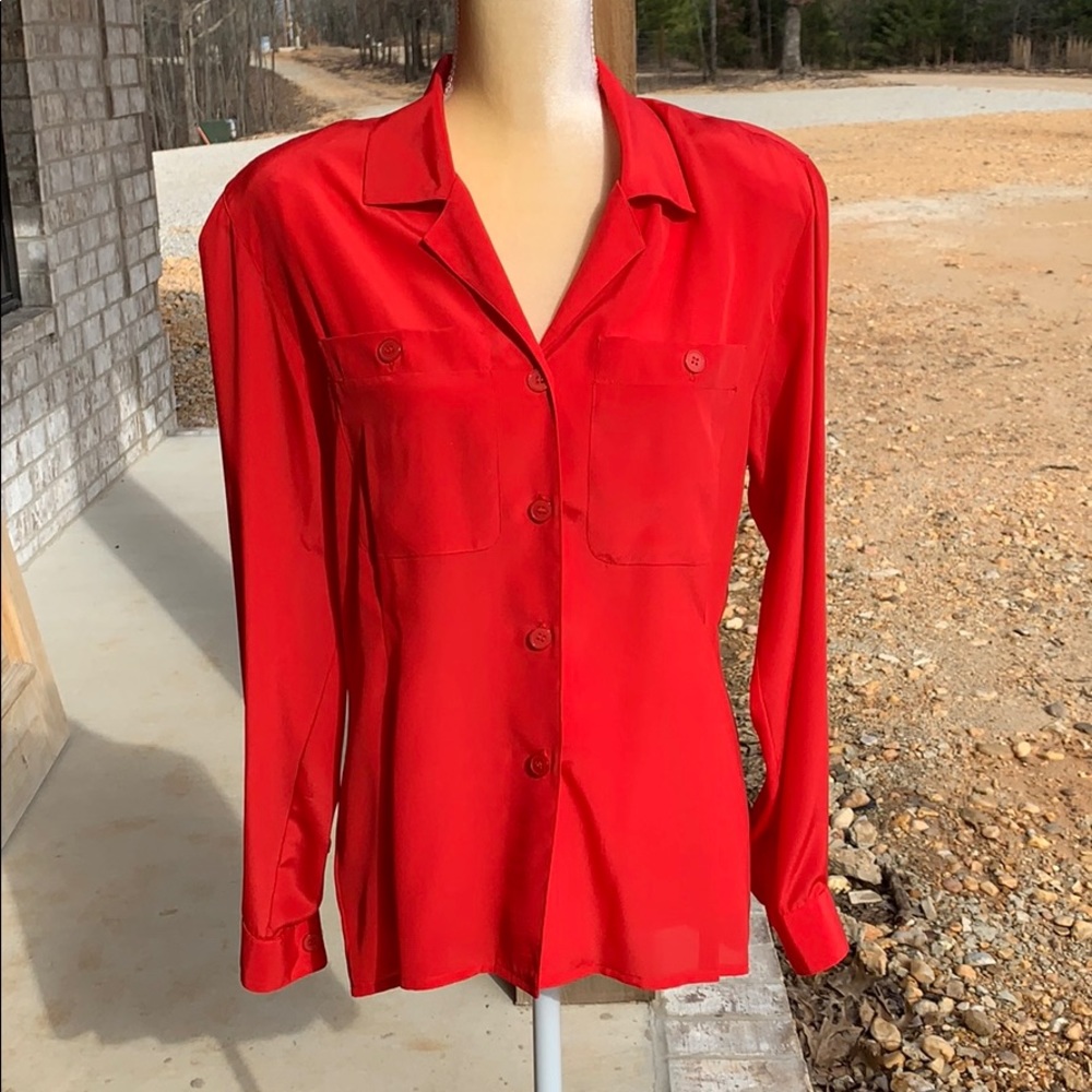 Red button up Christian Dior size 6